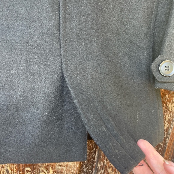 Double Breasted Black Wool Jacket Winterweight Full Lined Zipper & Snap … - Picture 9 of 13